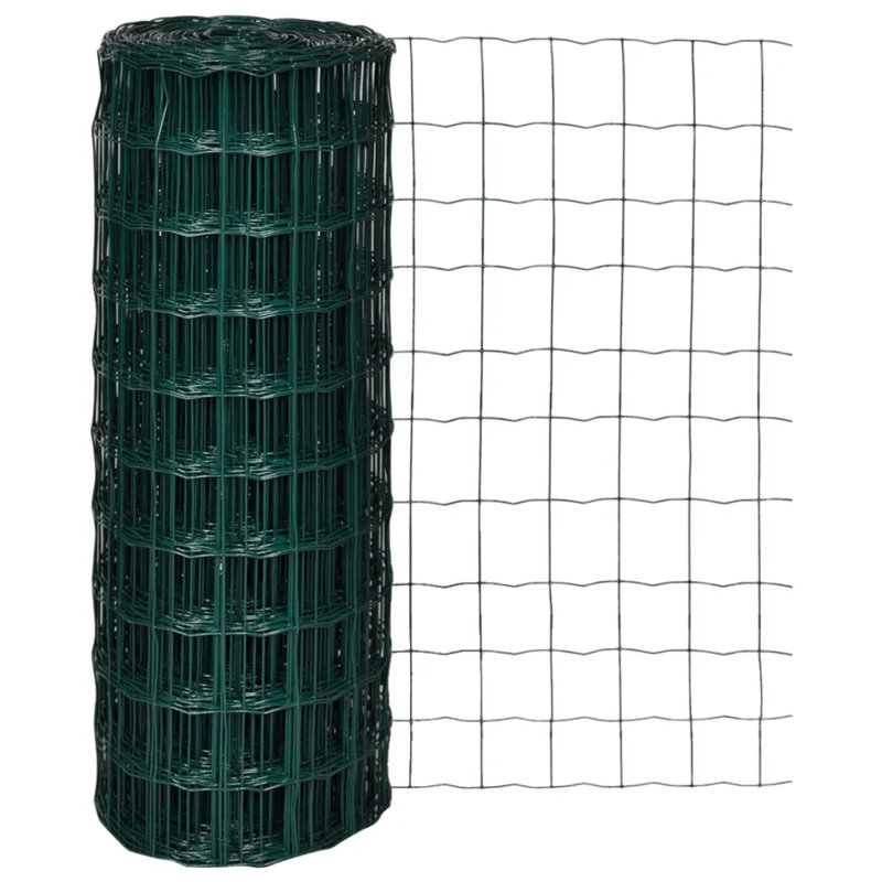 Black-green Metal Wire/Mesh Fence, 120cm H x 2500cm W, Green