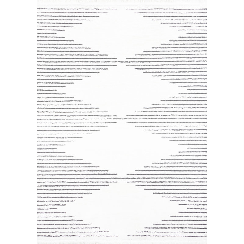 Tapis ivoire à motif géométrique, Tapis de couloir 2 pi 3 po x 7 pi 6 po