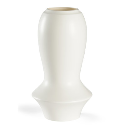 Vase de table en céramique d’intérieur/d’extérieur blanc 14,5 "