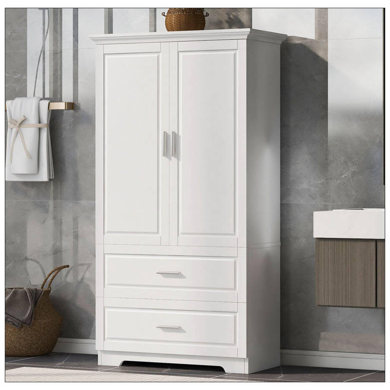 Tall Bathroom Storage Cabinet, White