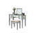 Transitional Style  1Pc Vanity W/ Stool Set Core Design Storage Drawers Central Mirror Padded Stool Silver Finish Bedroom Furniture-149356977