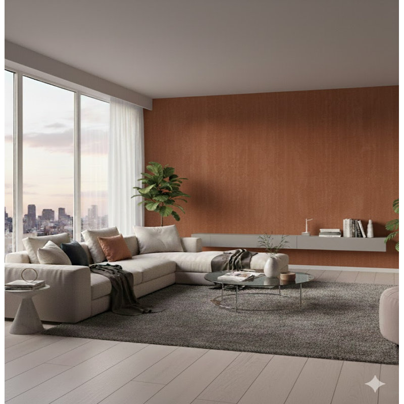 Utopia Collection Snakeskin Effect Wallpaper Roll, Orange