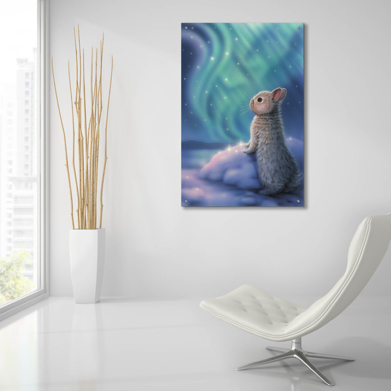 «Aurora Bunny» par Kirk Reinert sur plastique / acrylique, H 36 po x l 24 po x P 0,2 po