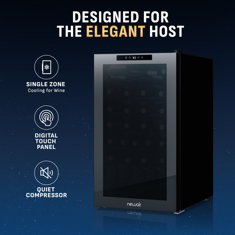 Newair 51 Bottle Wine Cooler Refrigerator Freestanding Mirrored Wine Fridge