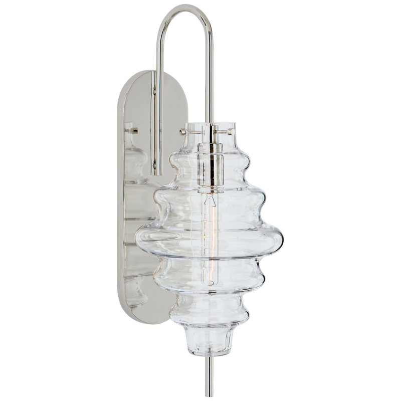 Kelly Wearstler Tableau Large Sconce, Clear Glass, Polished Nickel