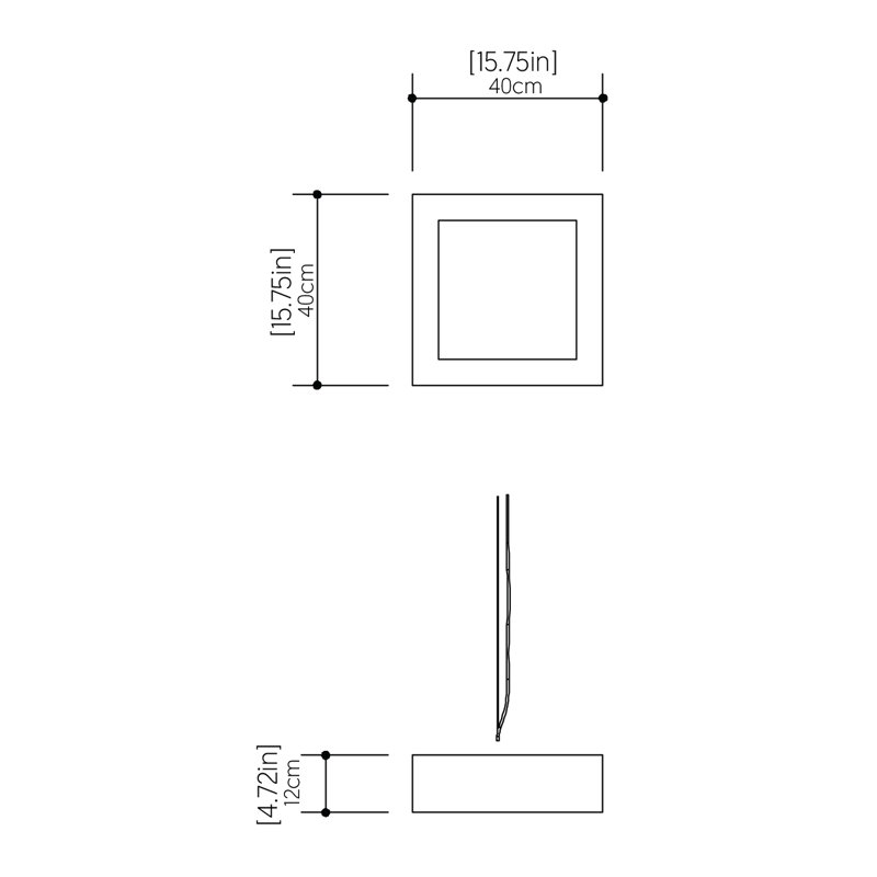 Ripado 1 - Light LED Flush Mount, American Walnut, 4.68" H x 15.6" W x 15.6" D