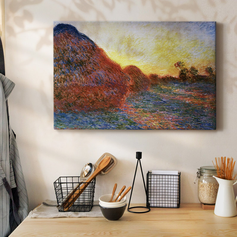 Grainstacks, 1891-Gallery Wrapped Canvas, 32" H x 48" W