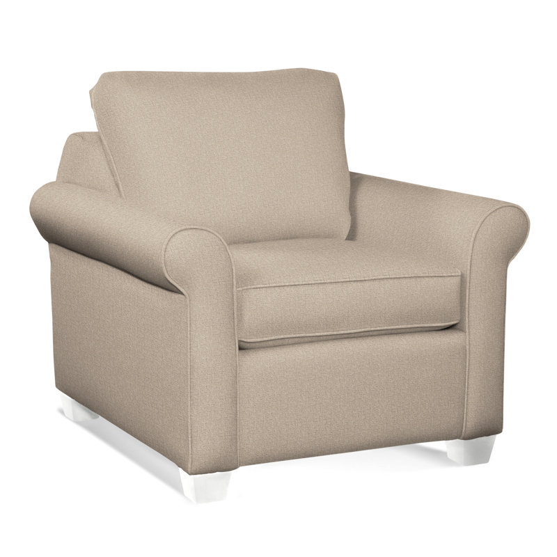 Park Lane Upholstered Armchair, Frost White Finish, Blue Geometric; 0425-63