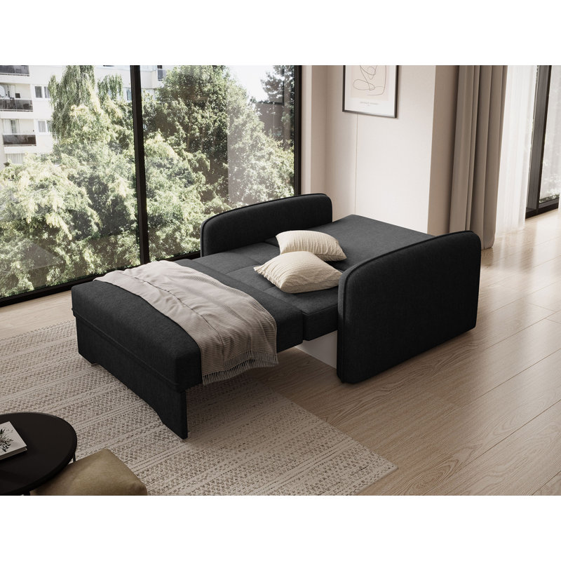 Sarlota 2 Seater Sofa Bed, Black