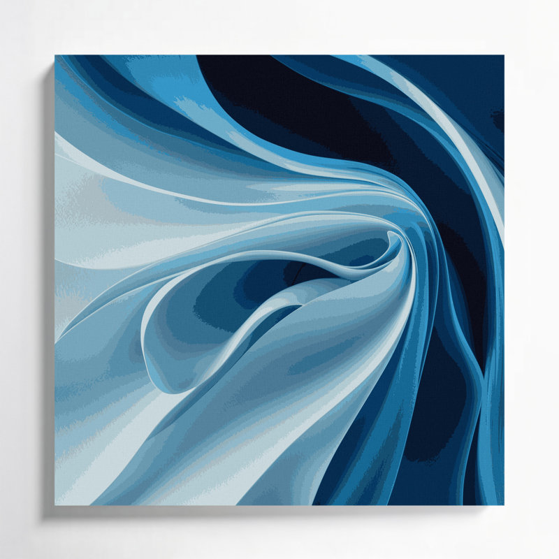 Art mural sur toile dégradé abstrait bleu 46, H 8 po x l 8 po