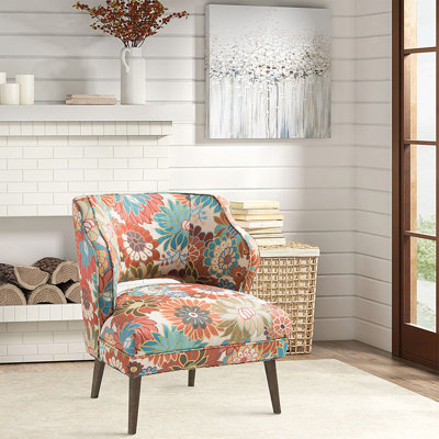 Fauteuil à oreilles, fauteuil d'appoint, chaise de salon avec pieds en bois Jeliah