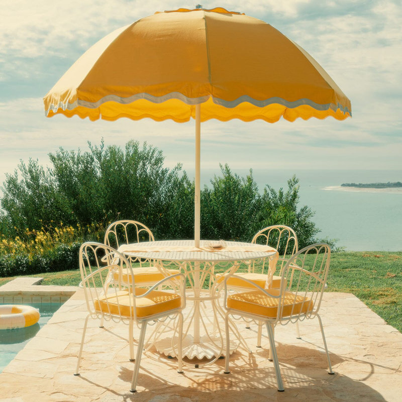 Patio 90'' W Umbrella, Yellow/White