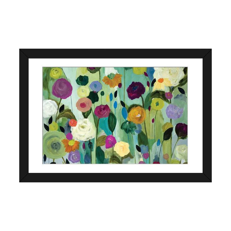 « âme florales », impression sur toile, H 24 po x l 32 po x P 1 po, Papier d'art encadré noir, Blanc