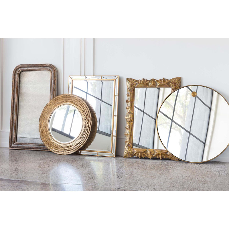 Metal Wall Mirror, Brass