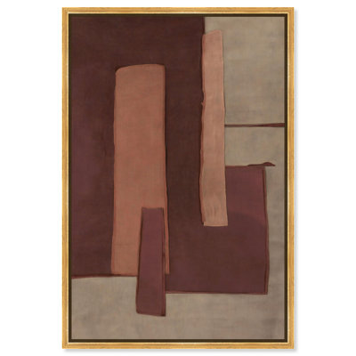 Raw Edge II Canvas Print Boho Wall Decor by Art Remedy, Gold Frame, 30 x 45