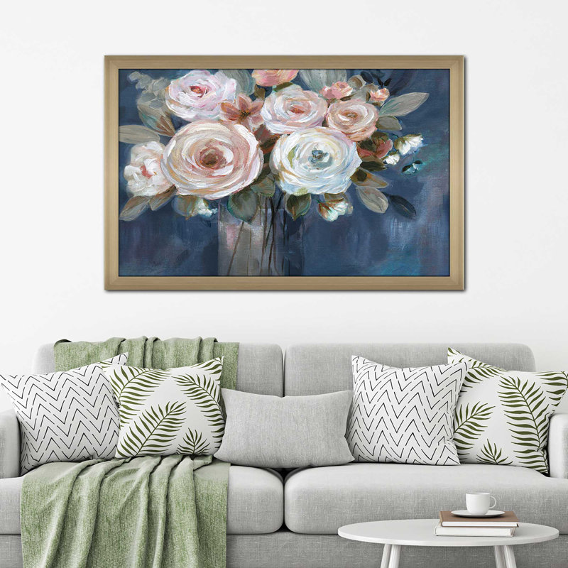 Midnight Mood par - Peinture, Encadrement champagne, H 21,5 po x l 27,5 po x P 0,75 po