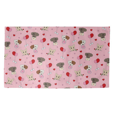 Tapis rose/rouge/brun fait main