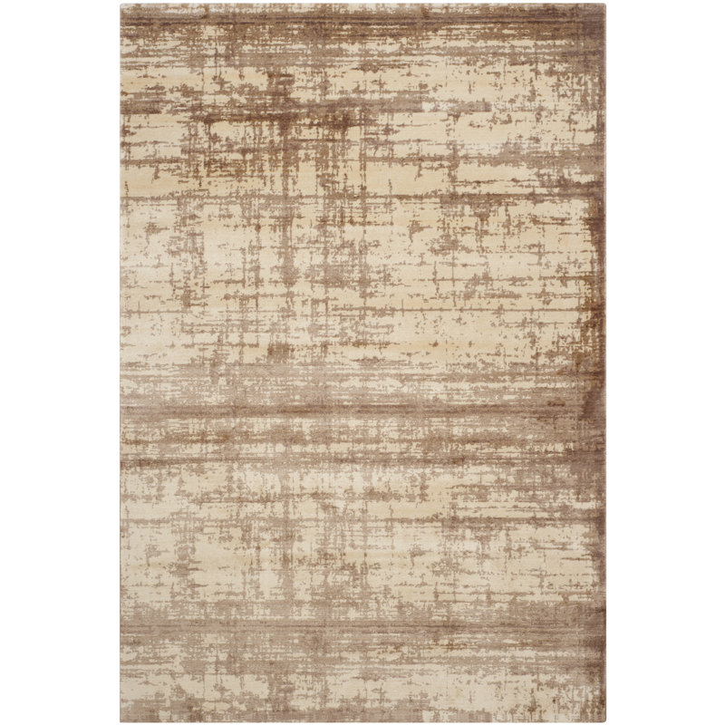 Tapis tibétain en viscose tissé à la main, Rectangle de 5 pi x 8 pi