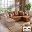 Canapé modulaire réversible de 76,5 po de largeur avec canapé-lit et chaise de rangement, similicuir respirant