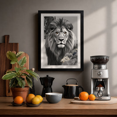 Noble Lion Modern - Framed Print