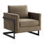 Fauteuil d'appoint en velours avec base en acier inoxydable noir Dontavis-1917696795