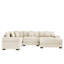 Canapé modulaire surdimensionné surdimensionné en nuage, canapé modulaire convertible, accoudoirs très épais avec repose-pieds, tissu velours côtelé de qualité supérieure, conception ergonomique, assemblage facile, pour chambre à coucher, crème