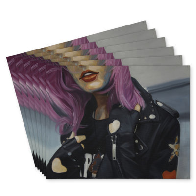 Young Punk Woman Polyester Orlane Set of 6 | Home Decor