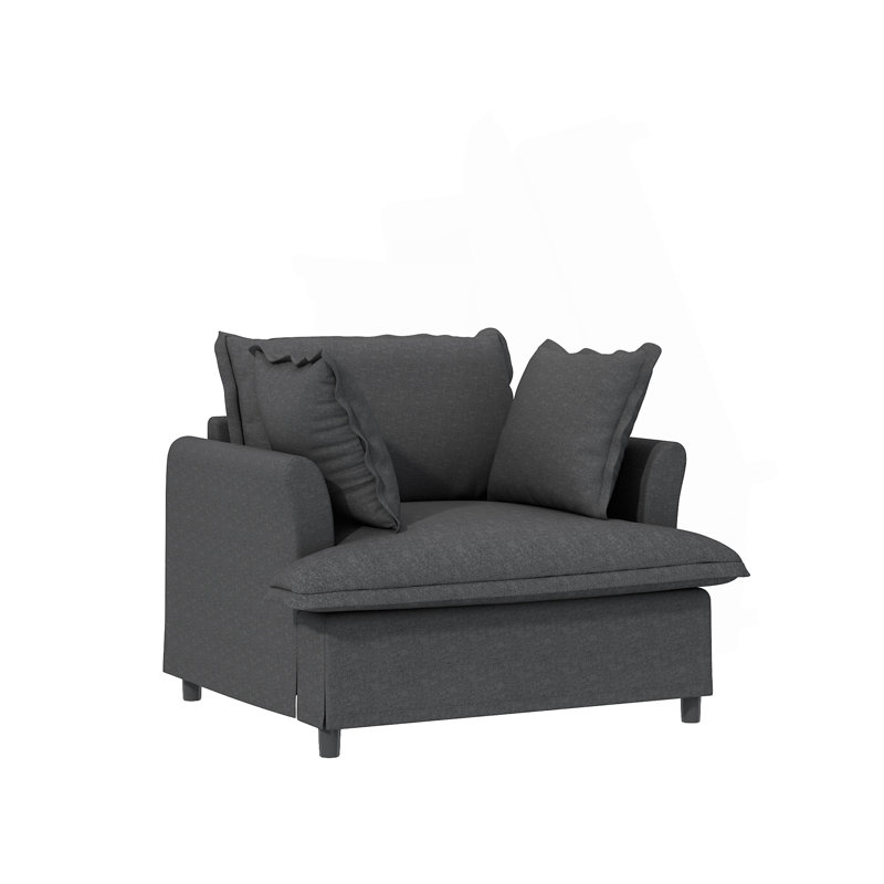 Module de canapé simple surdimensionné de 37 po pour canapé modulaire modulaire de 37 po, fauteuil en chenille à assise large avec coussins, canapé-lit moderne et confortable pour salon, appartement, chambre à coucher