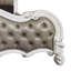 Sicily Bed, Classic Carved Frame, Tufted Grey Faux Leather-112254056-122056822