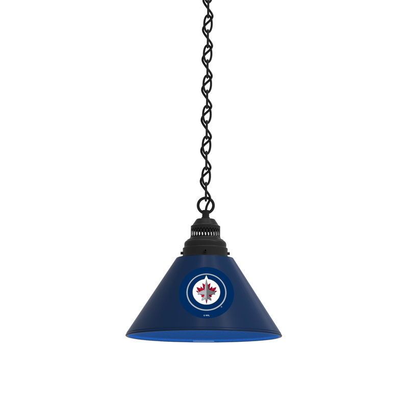 Luminaire suspendu conique 1 lumière NHL, Noir, Winnipeg Jets