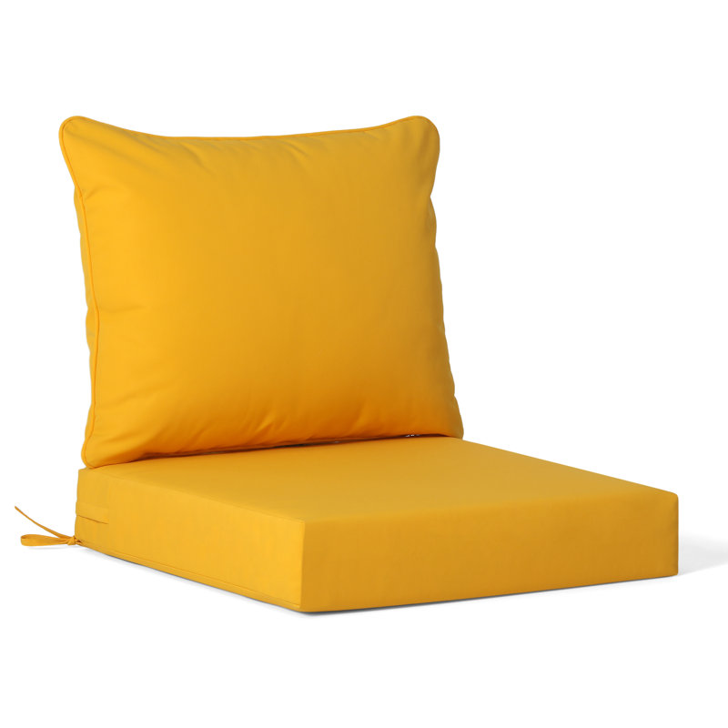 Forellen Outdoor 5'' Lounge Chair Seat / Back Cushion, Yellow