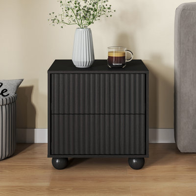 Ashford 18.9"W Fluted Wood 2-Drawer Nightstand