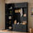 4-in-1 Tall Modern Hall Tree With Shoe Storage,  Cabinets, Coat Hooks, Metal Handles And Adjustable Shelves-367534