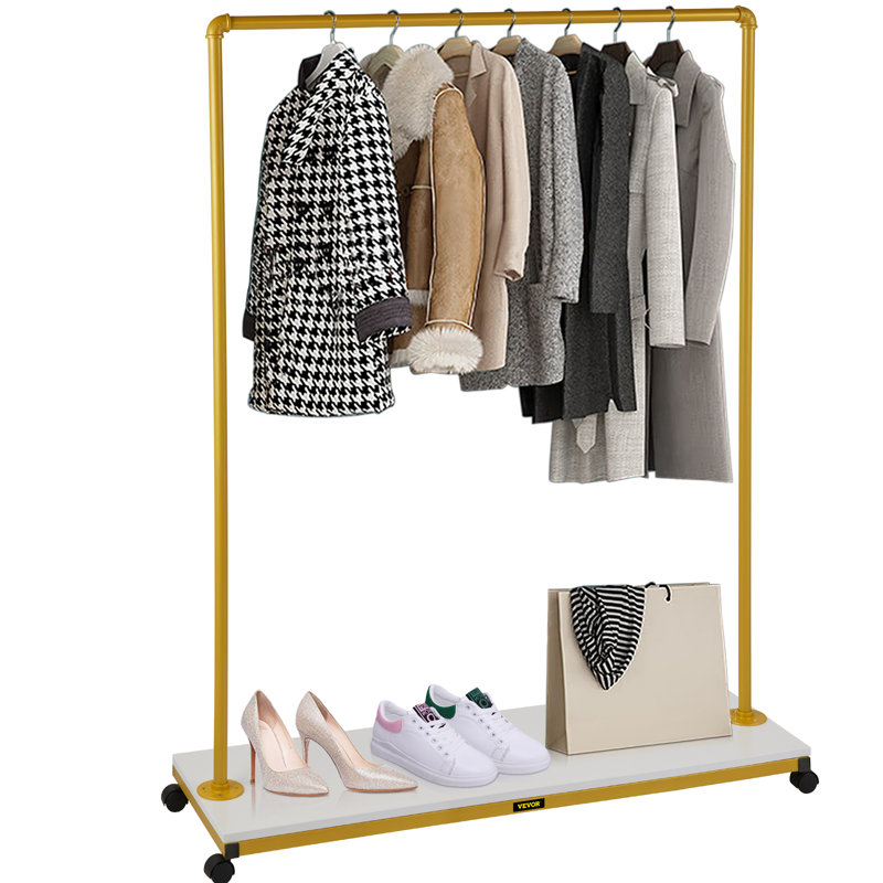 Zoba 47.2'' Rolling Industrial Pipe Clothing Rack