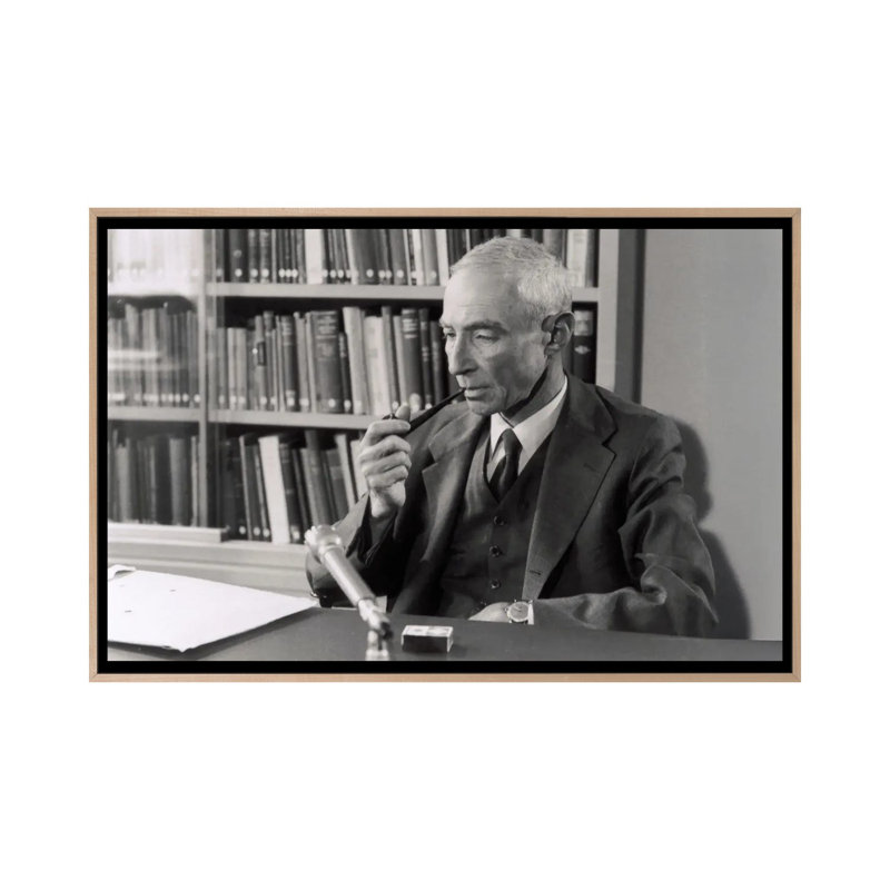 J. Robert Oppenheimer - reproduction d'art sur toile - toile encadrée, 40 po x 26 po, Framed Canvas, Beige