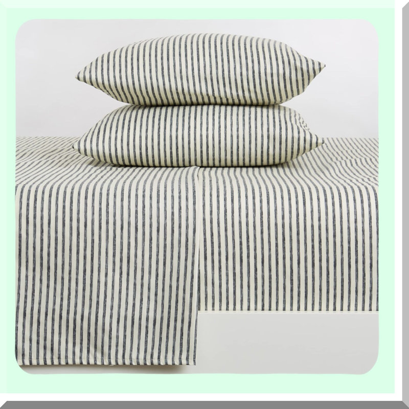 UltraSoft Stripe Microfiber Bedding Set - Wrinkle Free 4-Piece Sheet Set with Pillowcases - All Season Brushed Bed Sheets - Dark Grey Comfort Collection