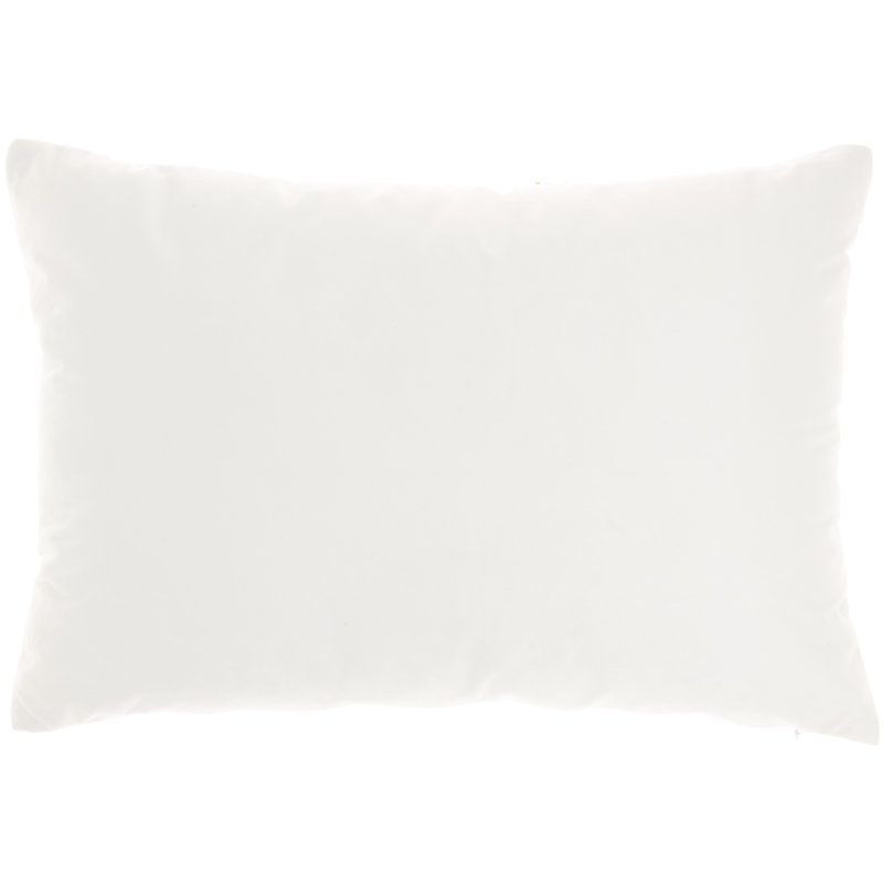 Gold and White Embroidered Lumbar Pillow with Metallic Stripes
