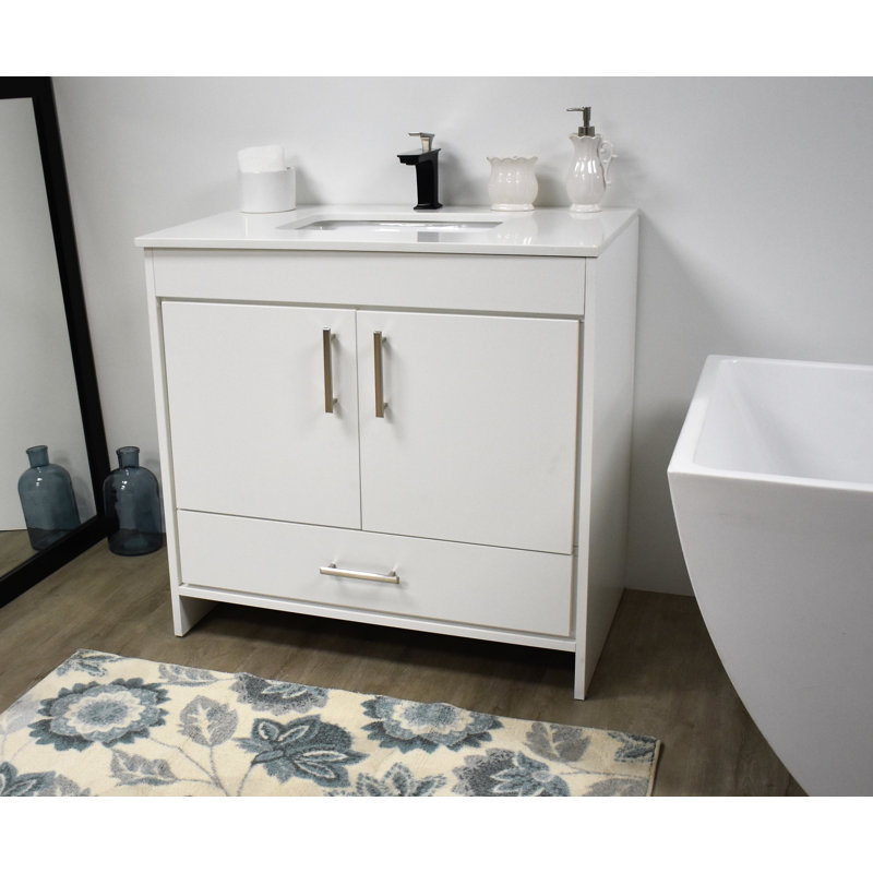 Ensemble de meuble-lavabo simple 36 po Annily, Blanc