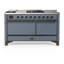 Majestic III Series 60 Inch Dual Fuel Range with 7 Sealed Burners, Griddle, Frenchtop in Antique White (Natural Gas, Copper Trim)-553012102-553012108-553012109