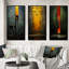 «Stairway To Grace Minimal Orange On Indigo II», 3 pièces sur toile-908023120-908023121