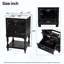 Meuble-lavabo de salle de bain avec lavabo en céramique, armoire de rangement pour salle de bain avec tablette ouverte, armoire de salle de bain rétro avec 2 tiroirs-1963611878