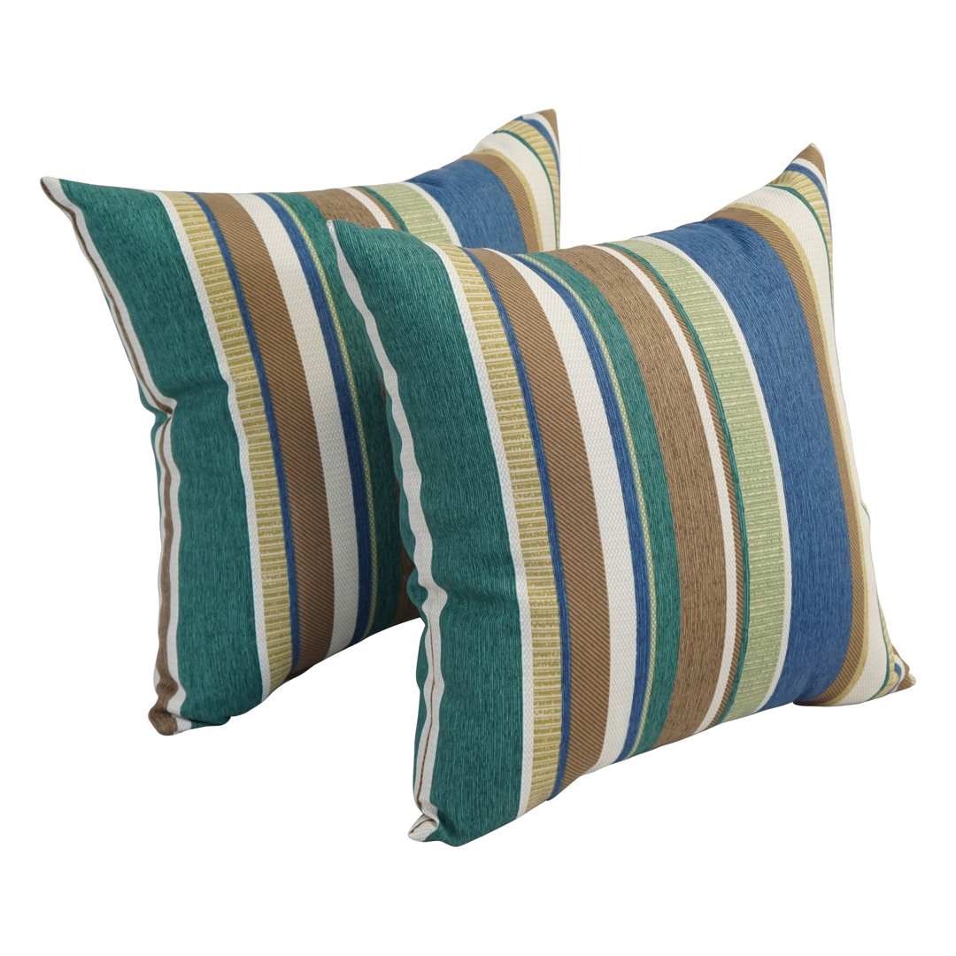 Outdoor Cushion Collection Indoor/Outdoor Striped Throw Pillow (Set of 2) Blazing Needles 