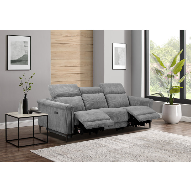 Bhairavi Recl Elek Grey Corduroy, 3