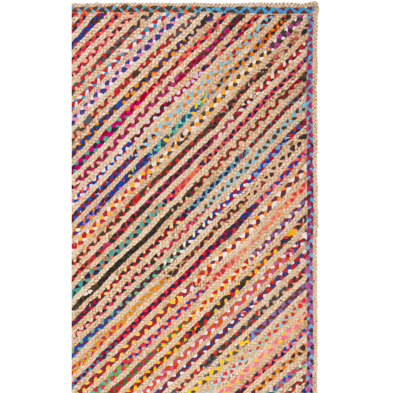 Tapis en jute de coton tissé à la main Polegate, Rectangle 4 pi x 6 pi
