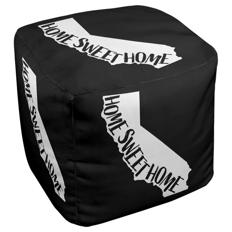 Repose-pieds cube en californie, home, Noir