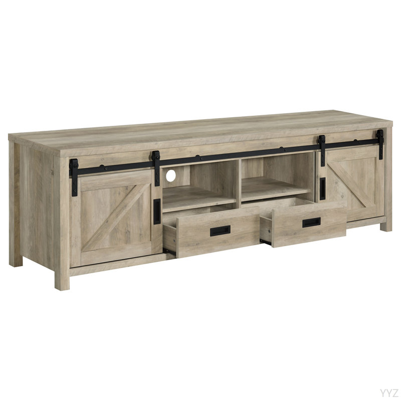 Madra Pine 2-Door Engineered Wood TV Stand, Natural
