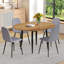 Ensemble de table et de chaises. Table de salle à manger extensible moderne en bois aggloméré. Convient pour des rassemblements de différentes tailles. Combinée avec 4 chaises de salle à manger en lin et coton gris clair à haute résilience.
