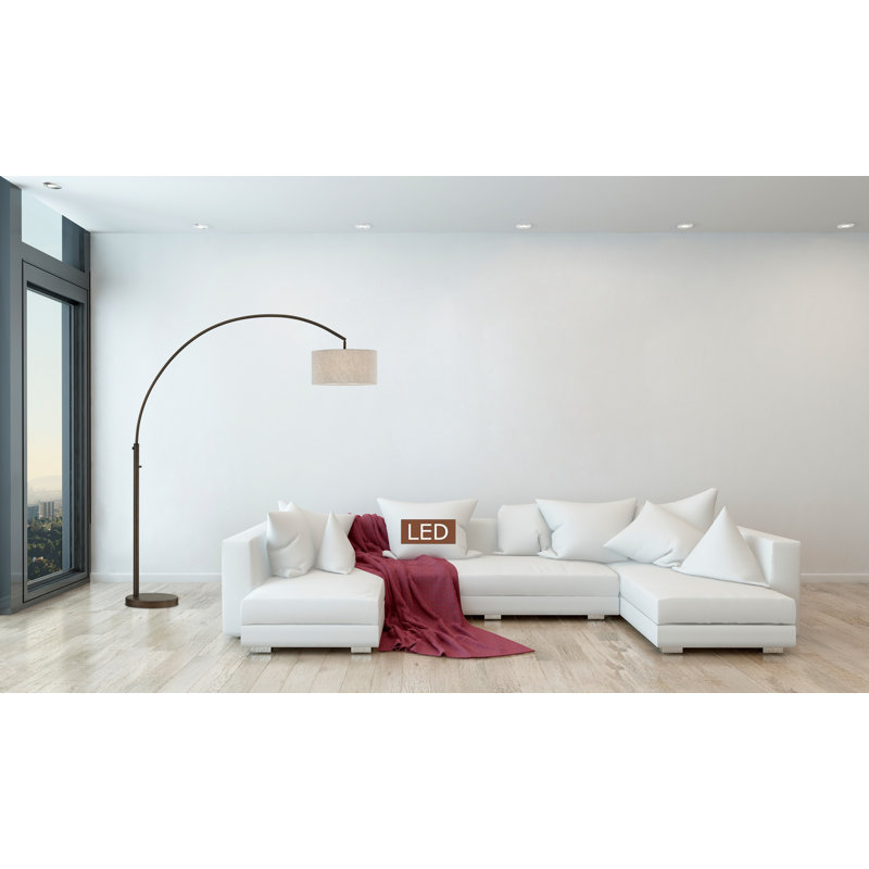 Cesar 80'' Arched Floor Lamp, Antique Bronze