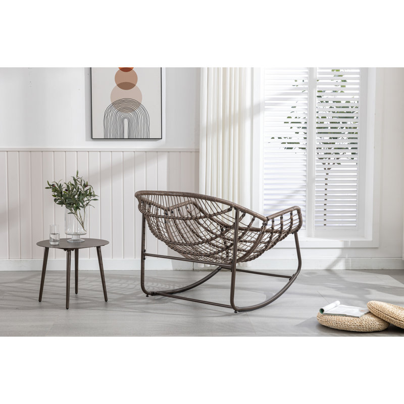 Siège berçant bleu marine avec structure solide - pour le jardin, le salon, la chaise élégante dans le cadre de la véranda, design ergonomique extérieur