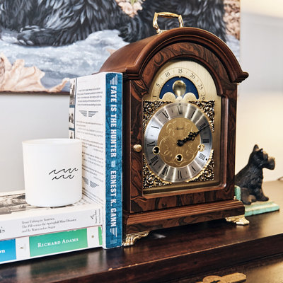 Aimee Solid Wood Mechanical Clock in Brown